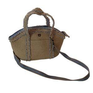 Eric Javits Squishee Covet Bag Top Handle Crossbody Fringe Straw Tote